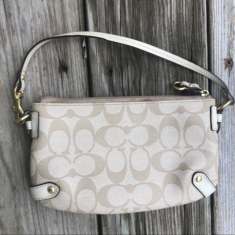 Coach Horse & Carriage Striped Logo Wristlet Bag - Picture 7 of 8